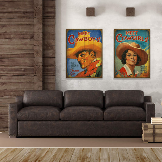 Meet Cowboys - Wood & Metal Wall Art