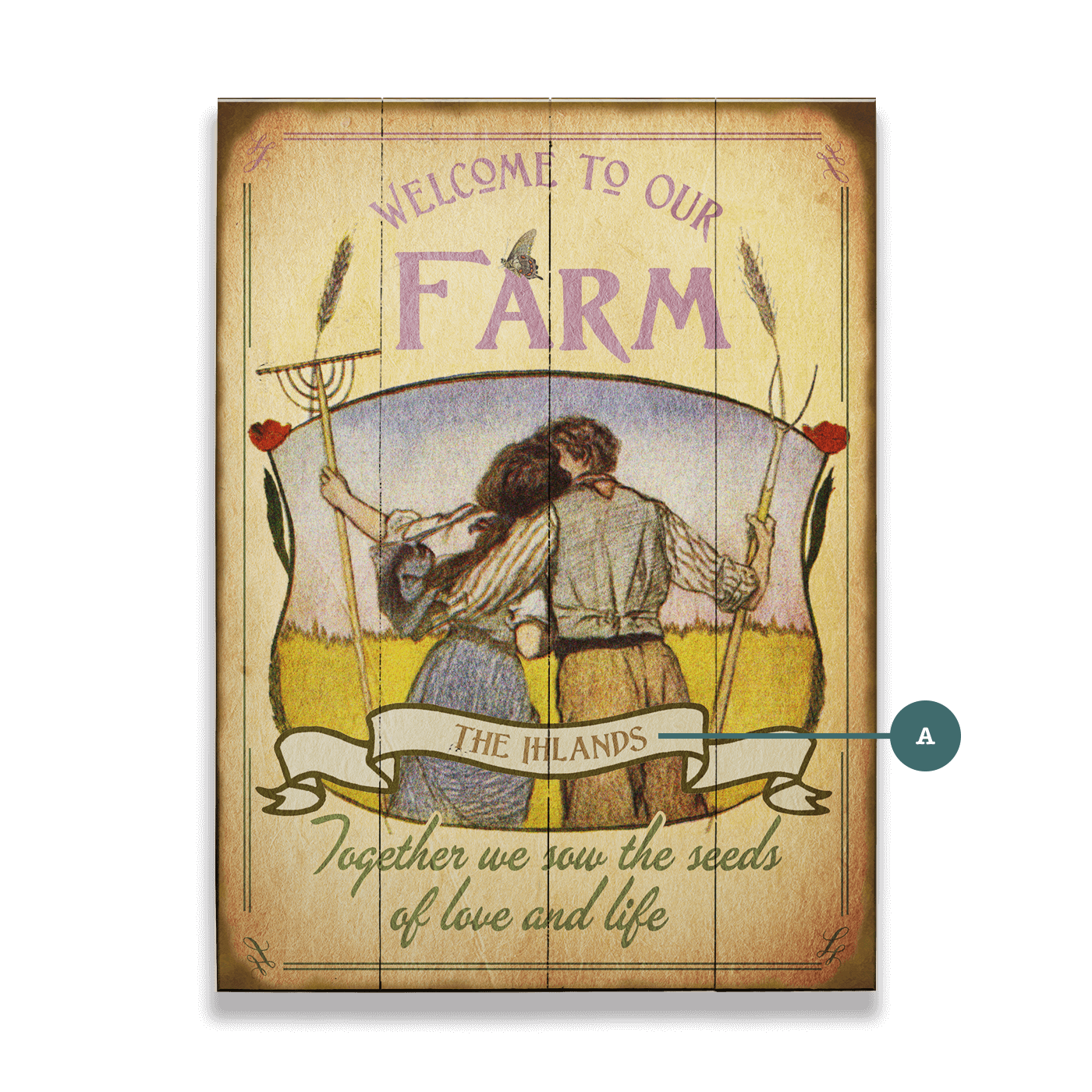 Together We Sow: Personalized - Wood & Metal Wall Art