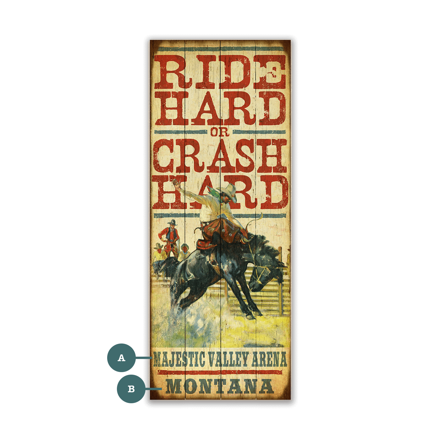 Ride Hard or Crash Hard - Wood & Metal Wall Art