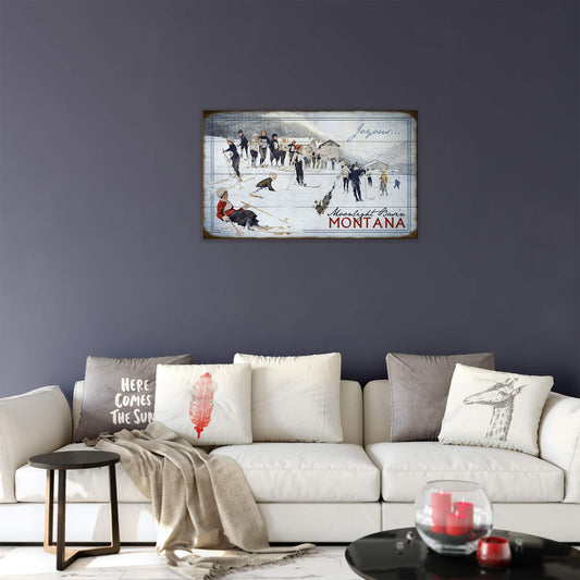 Joyous Skiing - Wood & Metal Wall Art