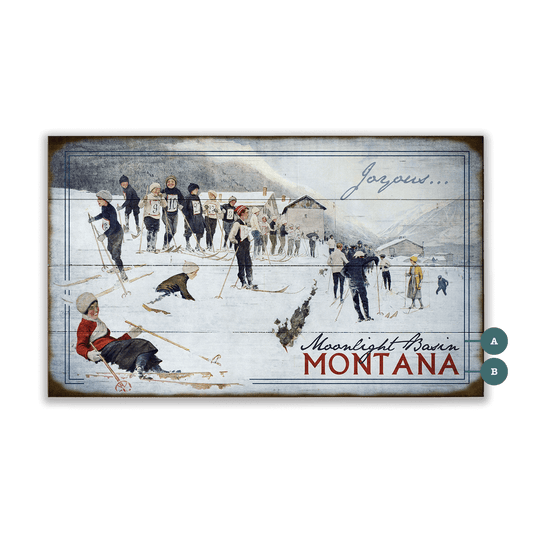 Joyous Skiing - Wood & Metal Wall Art