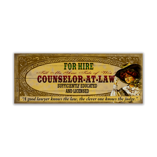 Legal Office - Counselor-at-Law: Female (Generic) - Wood & Metal Wall Art