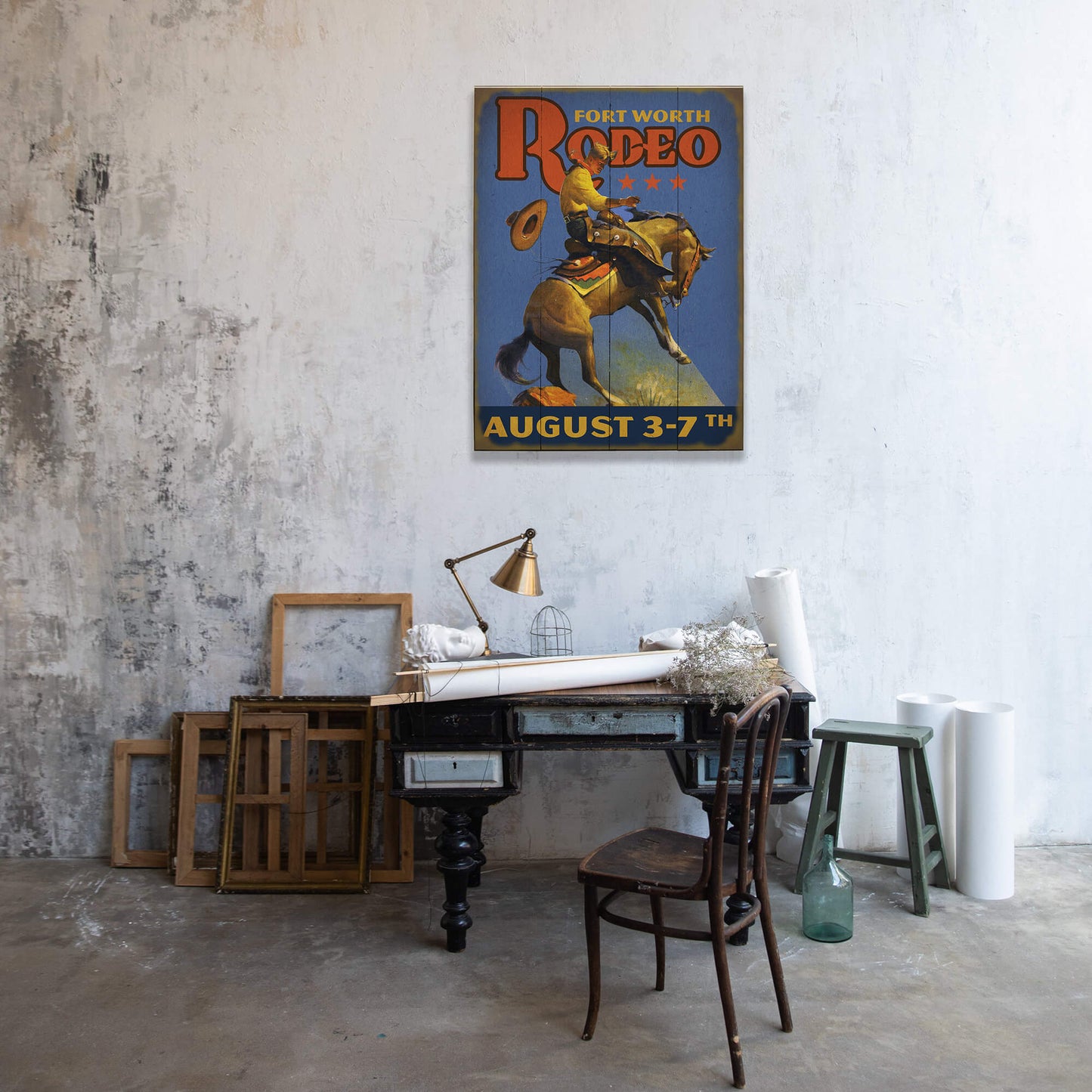 Bronco Rodeo - Wood & Metal Wall Art