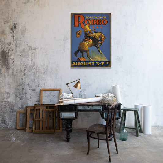 Bronco Rodeo - Wood & Metal Wall Art