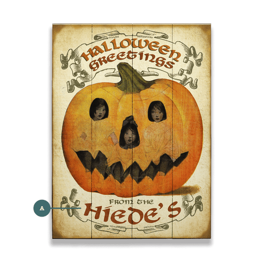 Halloween Greetings Jack-o-Lantern - Wood & Metal Wall Art