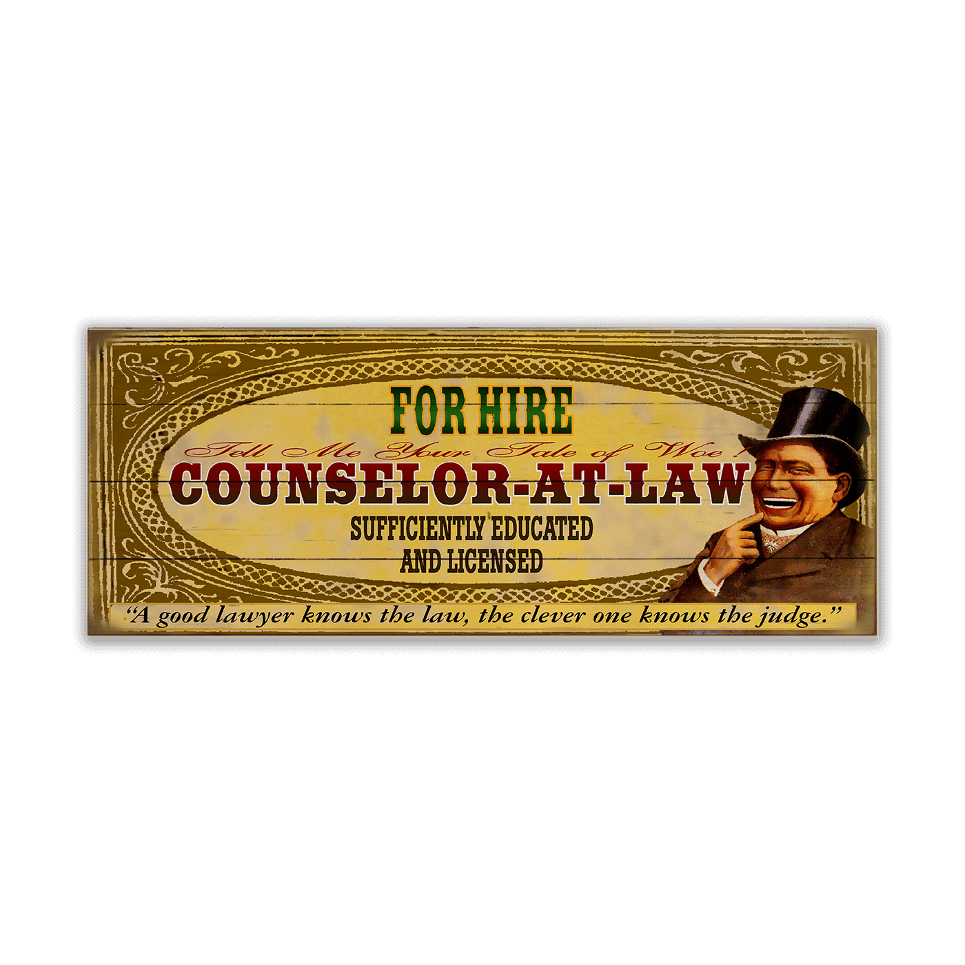 Legal Office - Counselor-at-Law: Male (Generic) - Wood & Metal Wall Art