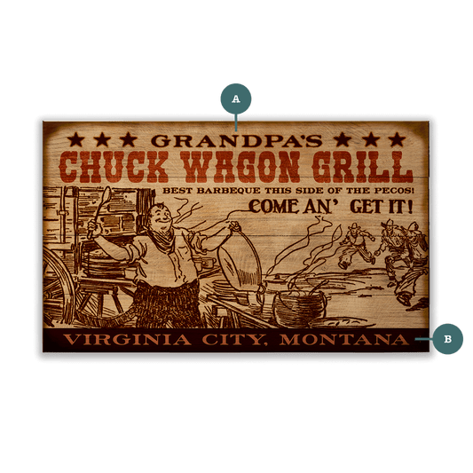 Chuck Wagon Grill - Wood & Metal Wall Art
