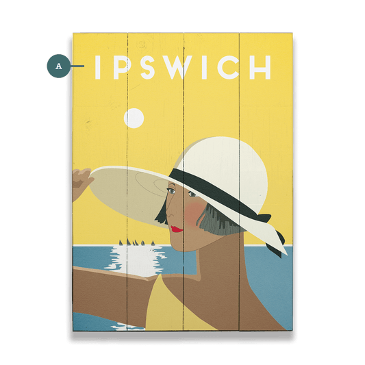White Sunhat - Wood & Metal Wall Art