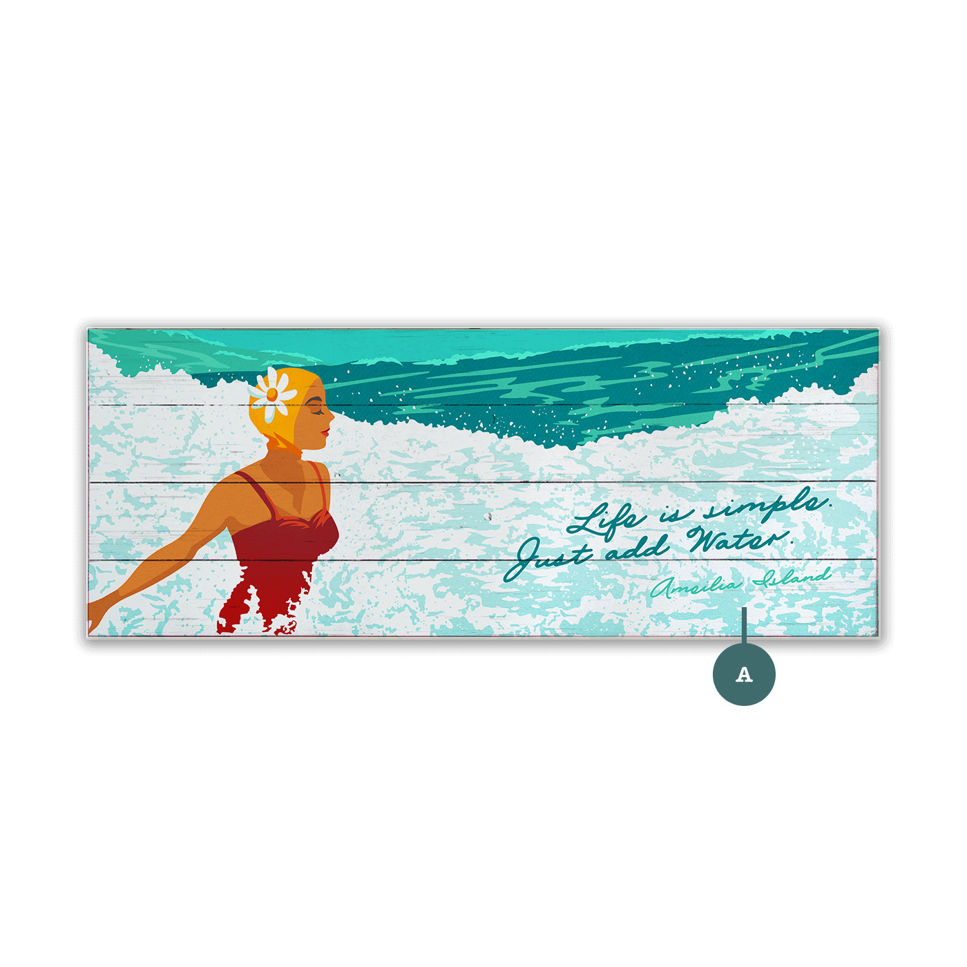 Life Is Simple Just Add Water Beach Sign- Wood & Metal Wall Art