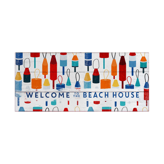Beach House Buoy Welcome: Generic - Wood & Metal Wall Art