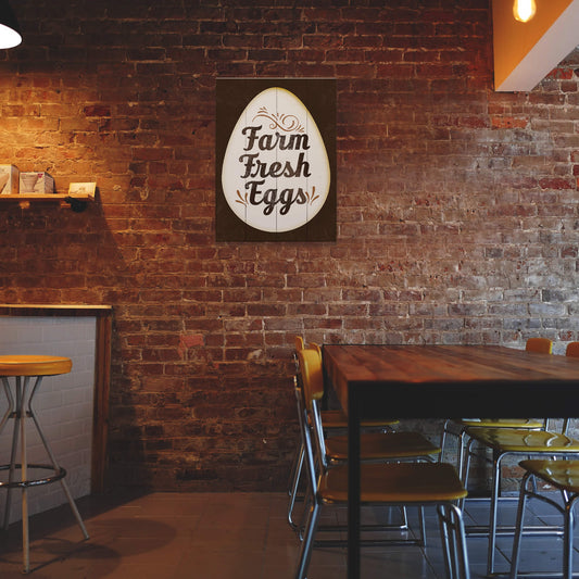 Farm Fresh Eggs - Wood & Metal Wall Art