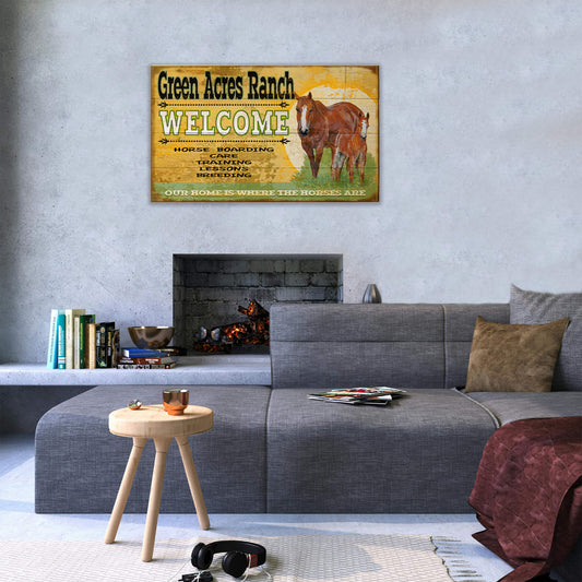 Welcome to the Horse Ranch - Wood & Metal Wall Art