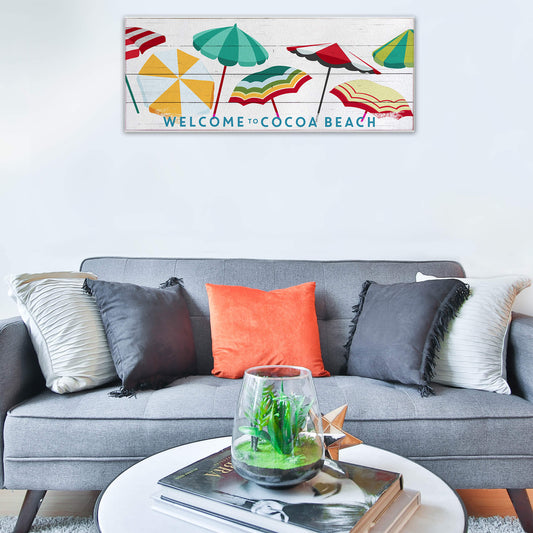 Umbrella Beach - Wood & Metal Wall Art