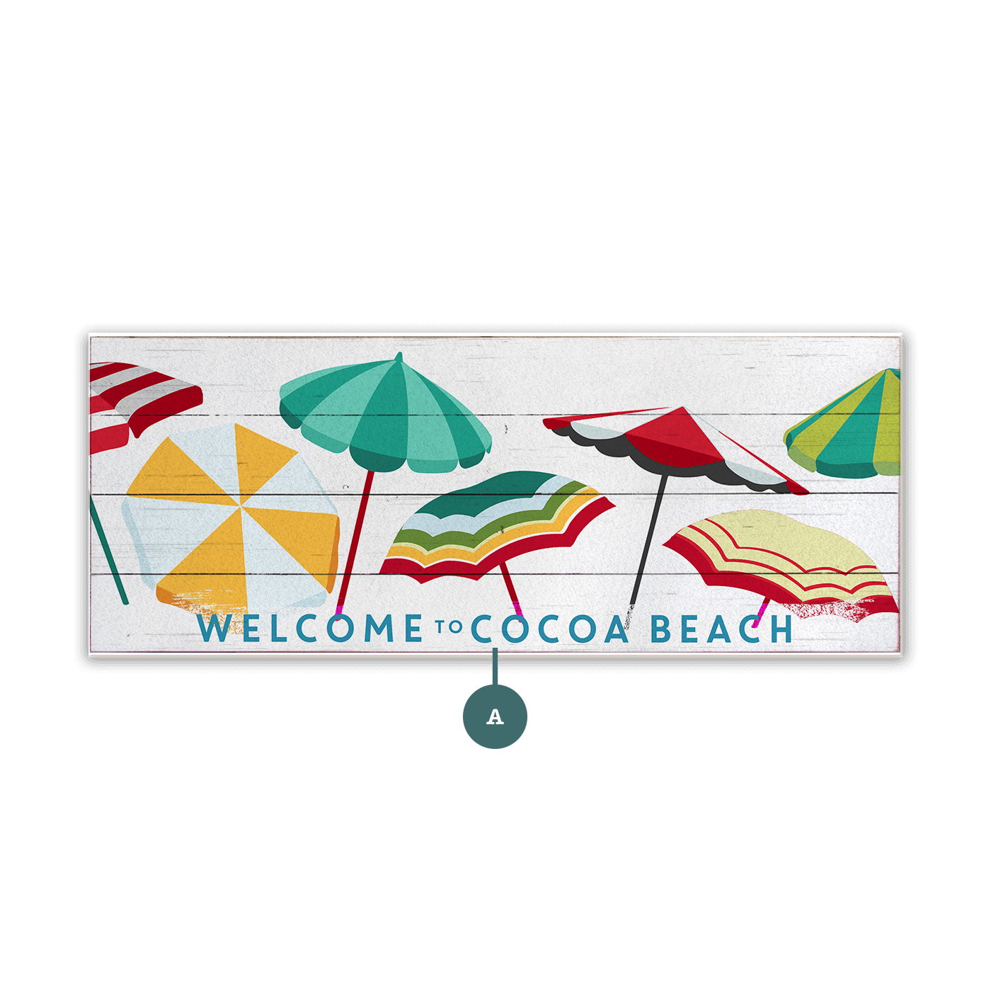 Umbrella Beach - Wood & Metal Wall Art
