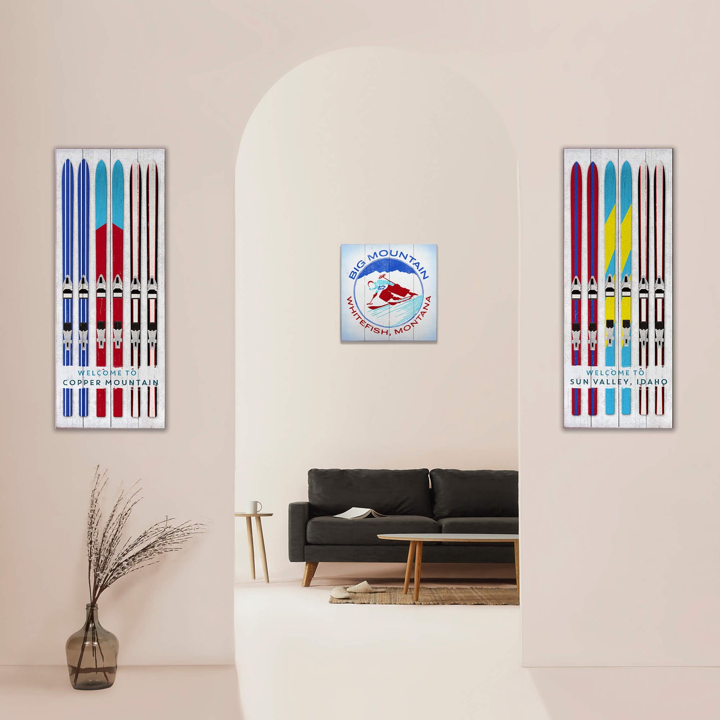 Ski Lineup: Ready for Adventure - Wood & Metal Wall Art
