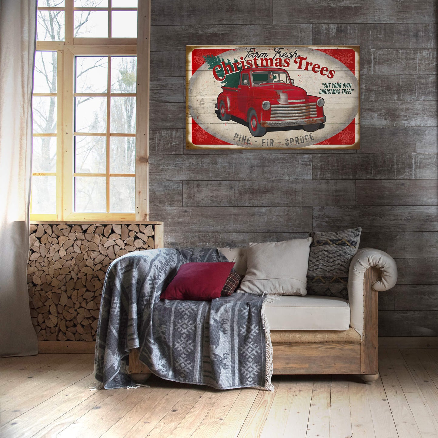 Christmas Tree Truck: Generic - Wood & Metal Wall Art