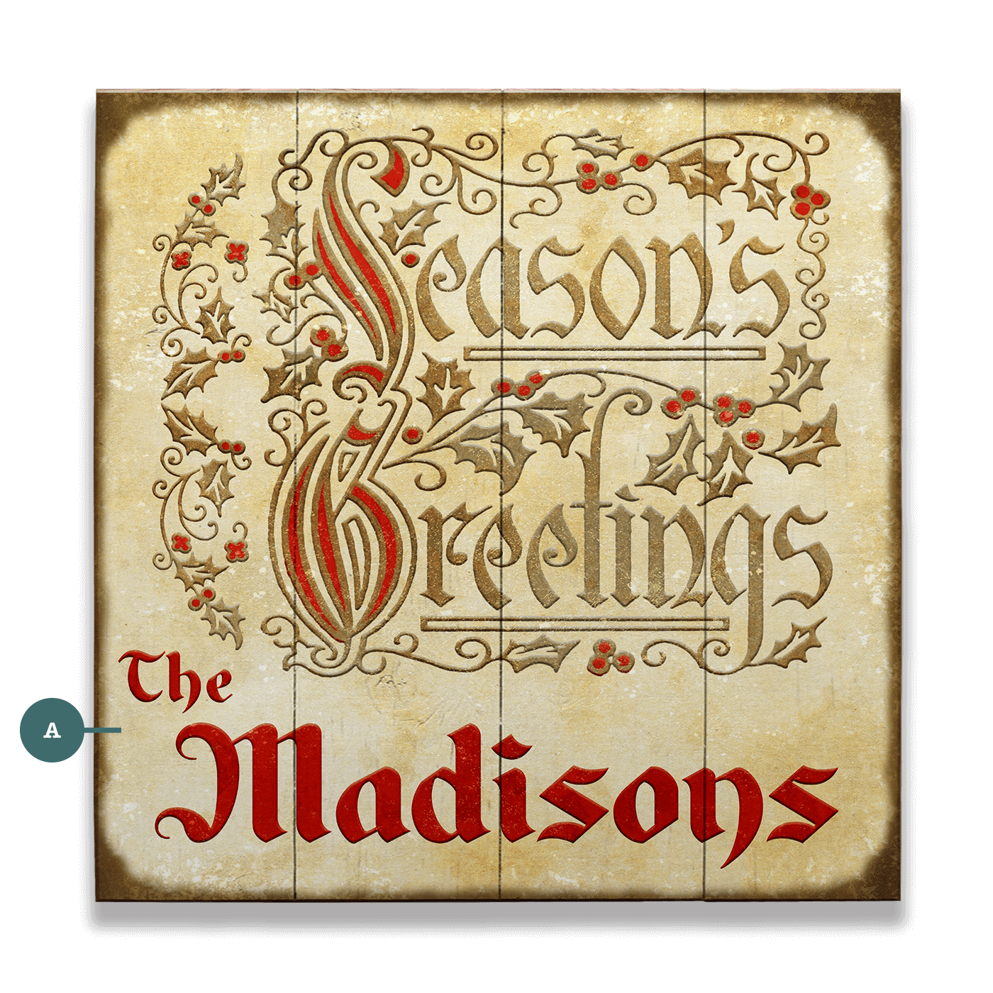 Seasons Greetings: Personalized - Wood & Metal Wall Art