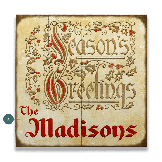 Seasons Greetings: Personalized - Wood & Metal Wall Art