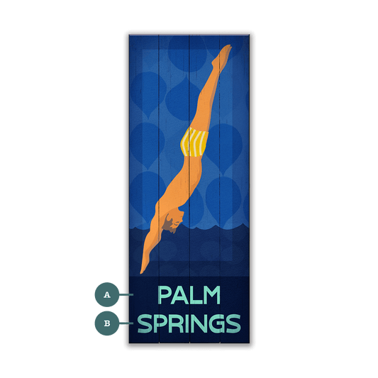 Diving Man - Wood & Metal Wall Art