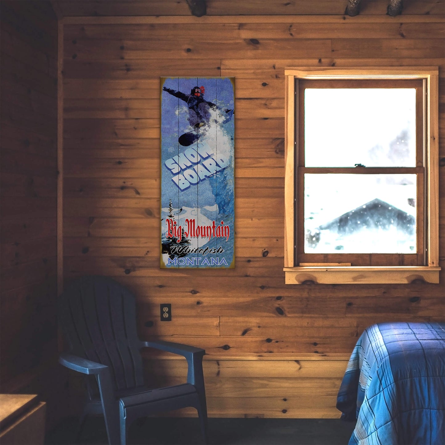 Soaring Over the Summit Snowboard - Wood & Metal Wall Art