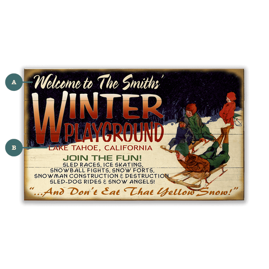 Yellow Snow: Personalized - Wood & Metal Wall Art