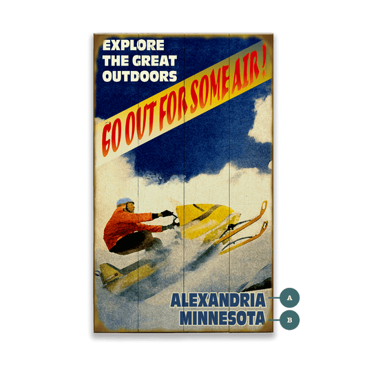Go Out For Some Air Snowmobiler - Wood & Metal Wall Art