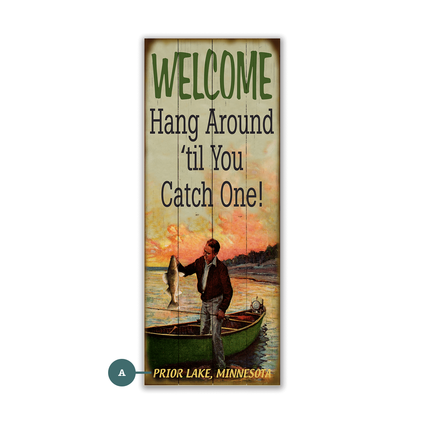 Hang Around Fisherman - Wood & Metal Wall Art