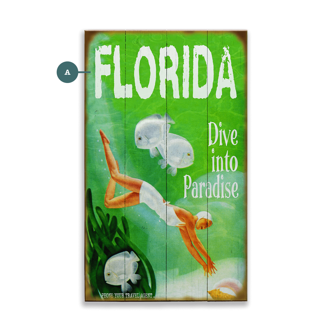 Dive Into Paradise - Wood & Metal Wall Art