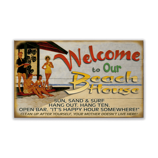 Beach House Welcome: Generic - Wood & Metal Wall Art