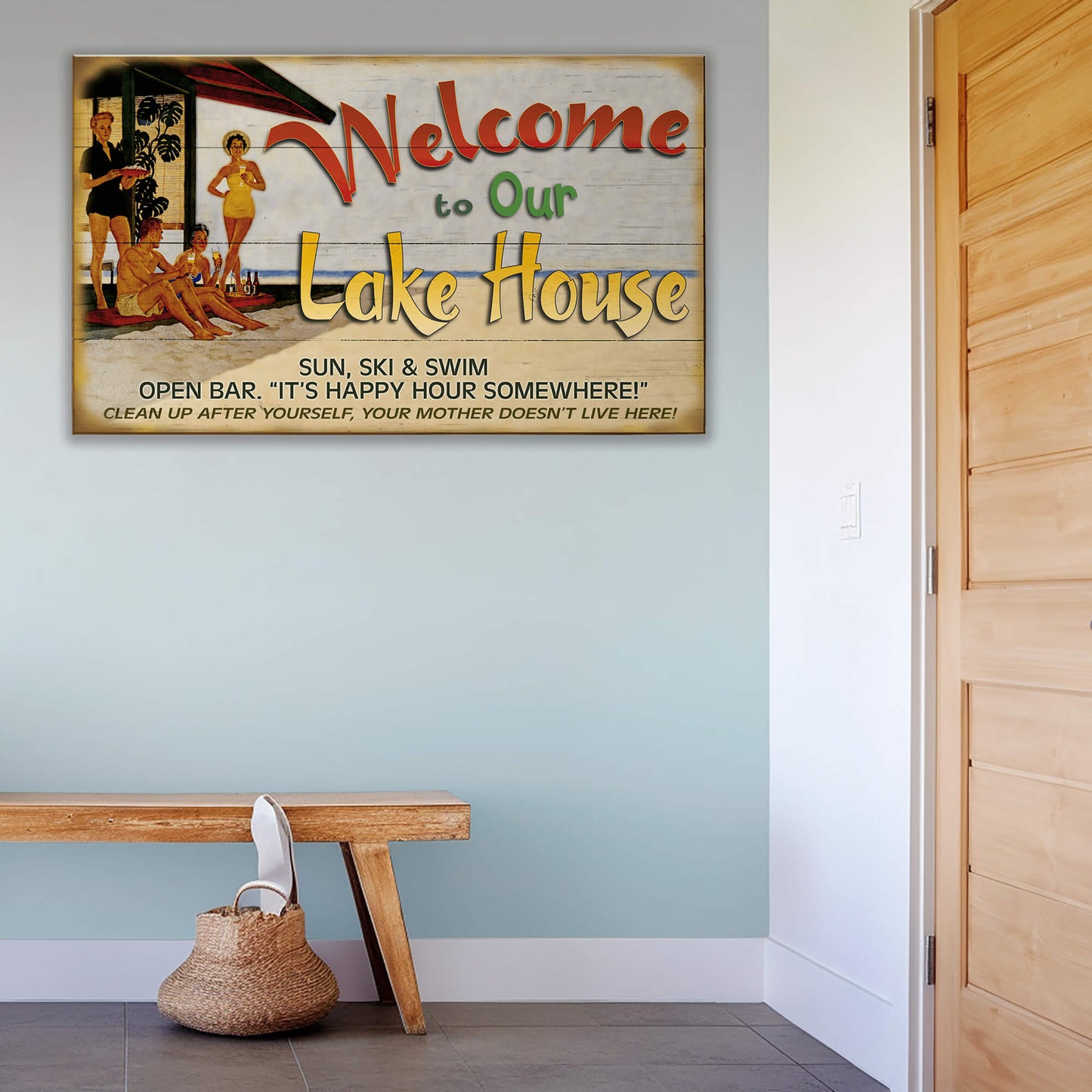 Lake House Welcome: Generic - Wood & Metal Wall Art