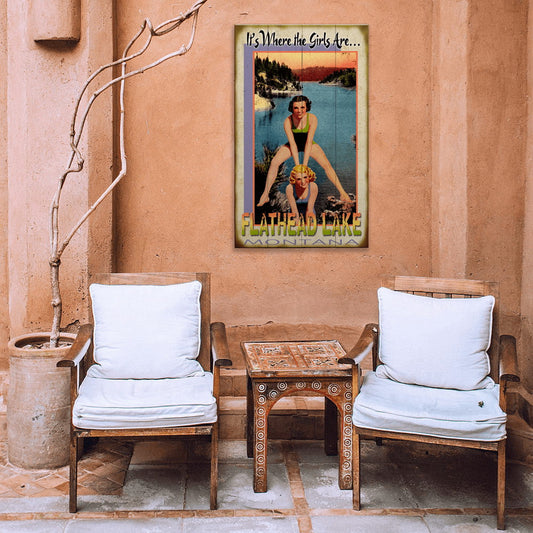 Where the Girls Are: Lake - Wood & Metal Wall Art
