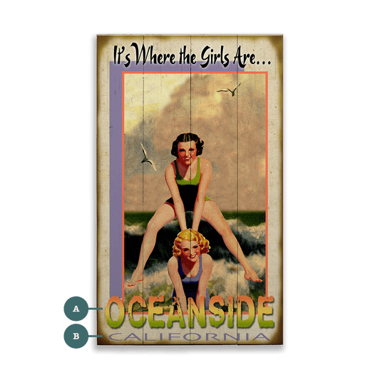 Where the Girls Are: Ocean - Wood & Metal Wall Art