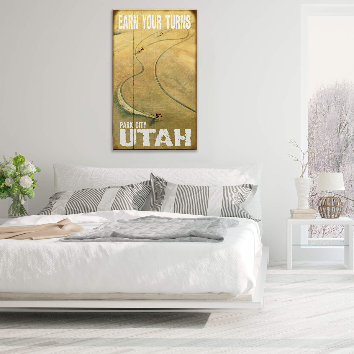 Earn Your Turns - Wood & Metal Wall Art