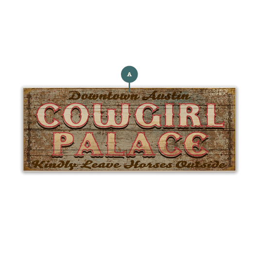 Cowgirl Palace - Wood & Metal Wall Art