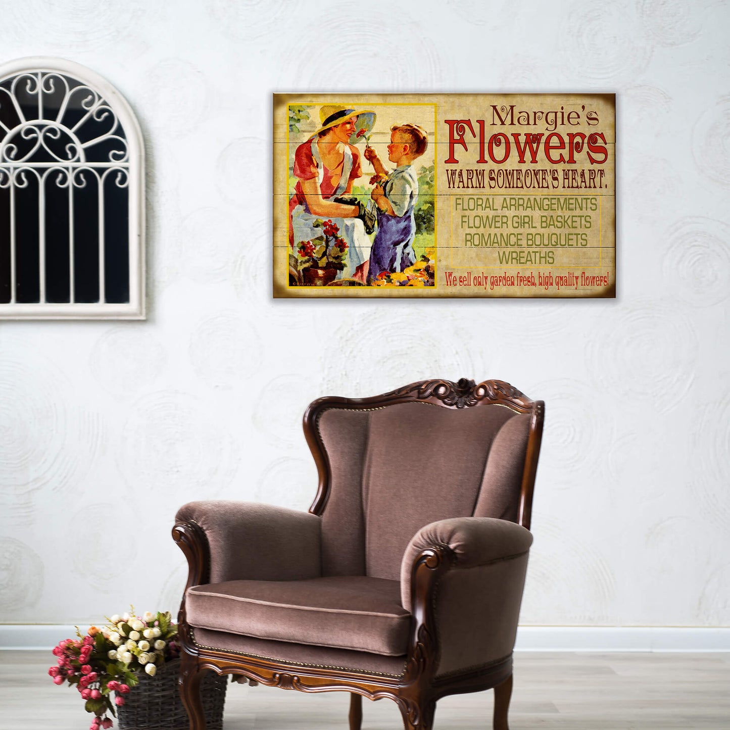 Margie's Flowers - Wood & Metal Wall Art