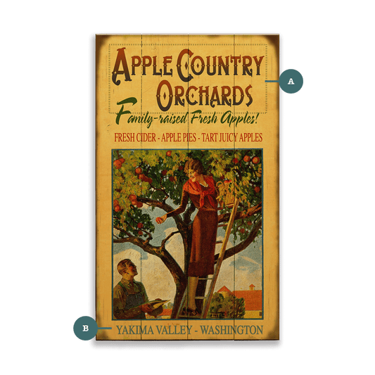 Apple Country Orchards - Wood & Metal Wall Art