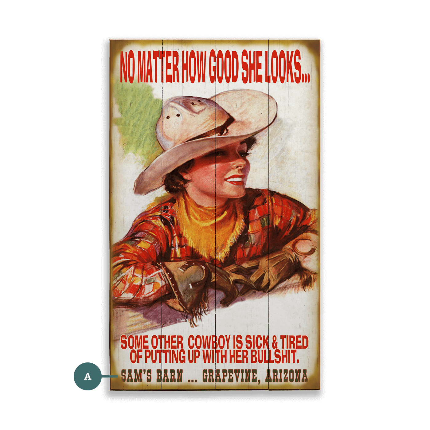 Pretty Cowgirl - Wood & Metal Wall Art