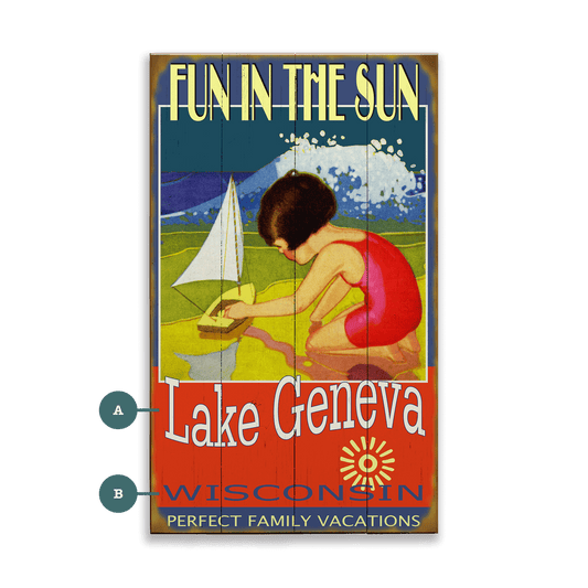 Fun in the Sun Girl - Wood & Metal Wall Art