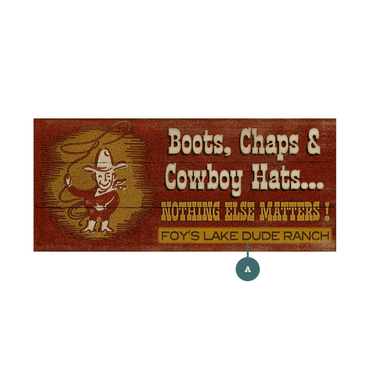 Boots, Chaps & Cowboy Hats - Wood & Metal Wall Art