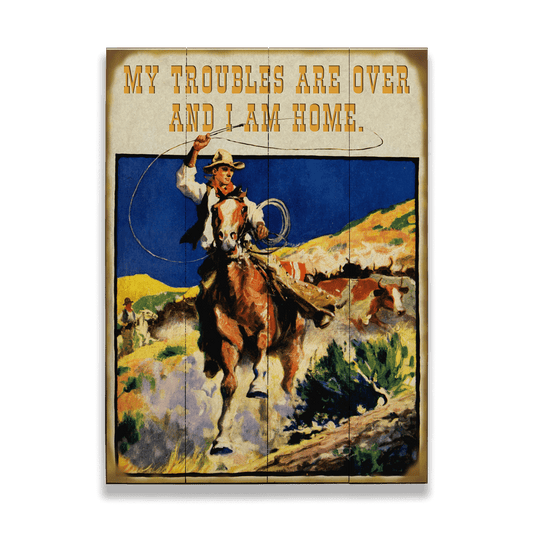 Roping Cowboy Ranch: Generic - Wood & Metal Wall Art