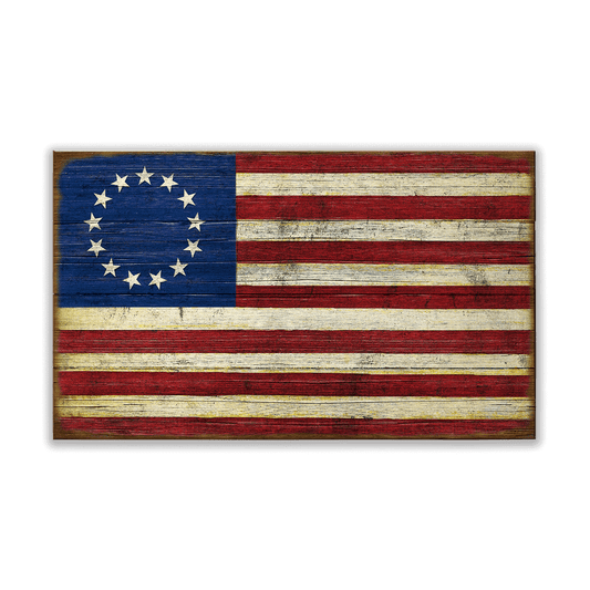 USA Flag: Betsy Ross Edition - Wood & Metal Wall Art