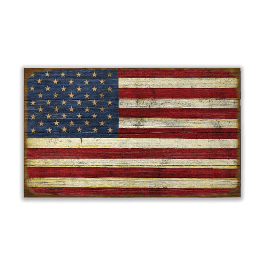 USA Classic Flag: Distressed - Wood & Metal Wall Art