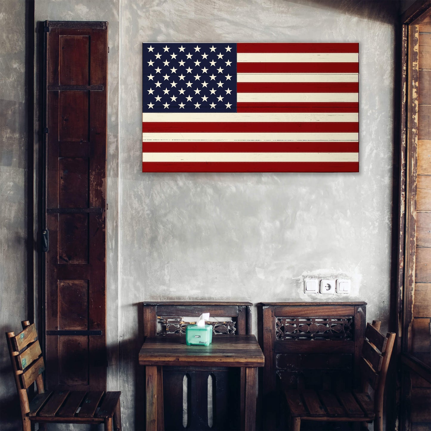 USA Classic Flag: Clean Finish - Wood & Metal Wall Art