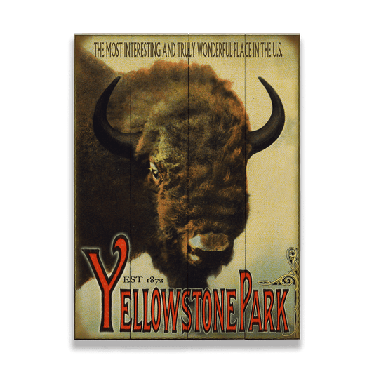 Yellowstone Bison Wildlife Design - Wood & Metal Wall Art