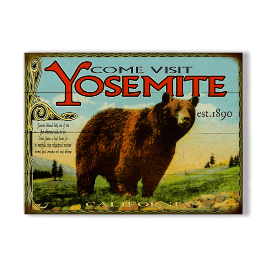 Yosemite: Bear & Meadow Scene - Wood & Metal Wall Art
