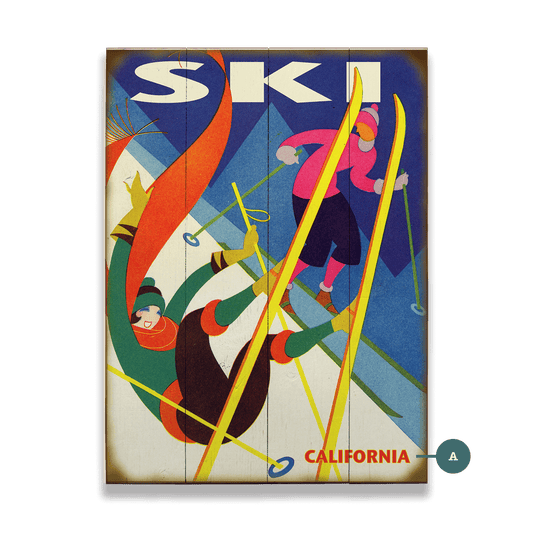 Falling Skier - Wood & Metal Wall Art