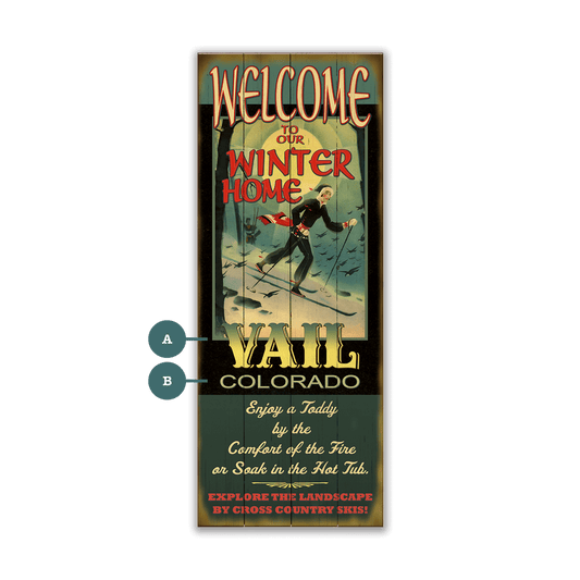 Winter Home XCountry: Personalized - Wood & Metal Wall Art