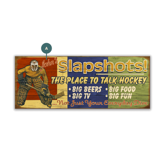 Slapshots: Personalized - Wood & Metal Wall Art