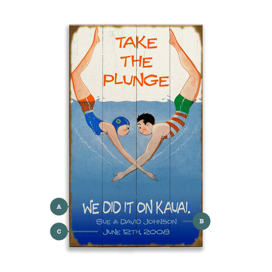 Take the Plunge Diving Couple - Wood & Metal Wall Art