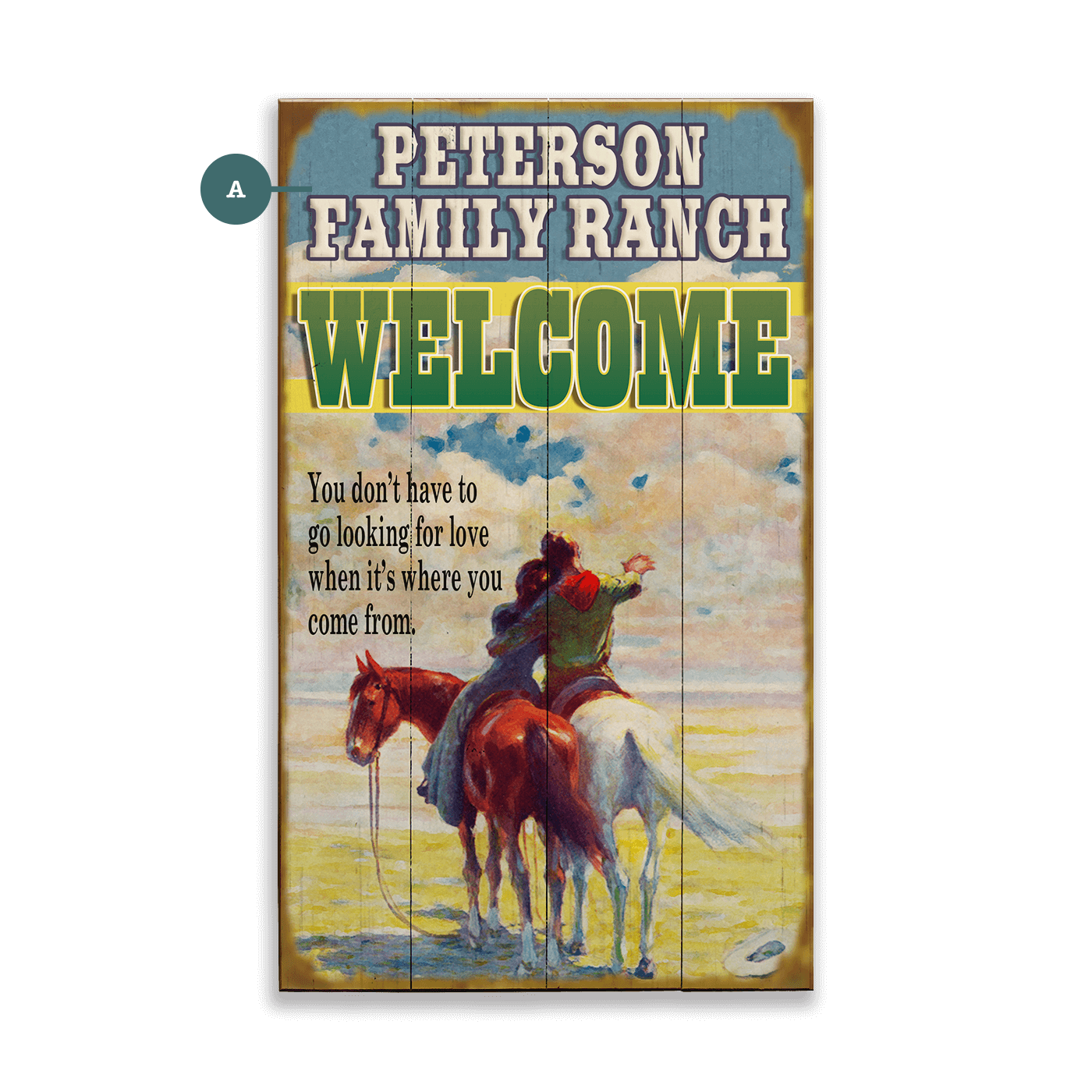 Western Lovers - Wood & Metal Wall Art